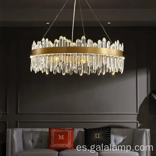 Luces de lámpara de cristal de brillo de oro nórdico modernos